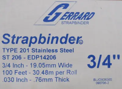 NEW GERRARD TYPE 201 STRAPBINDER BAND 3/4" x 100' ST206-EDP14206