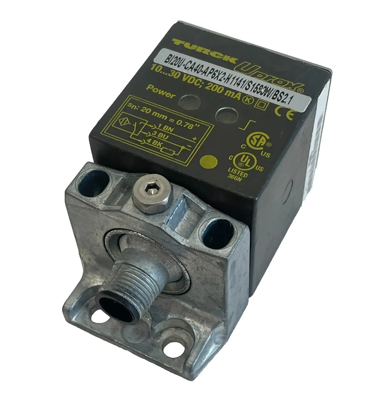 NEW TURCK BI20U-CA40-AP6X2-H1141/S1590 W/BS2.1 SENSOR 10-30VDC 200MA