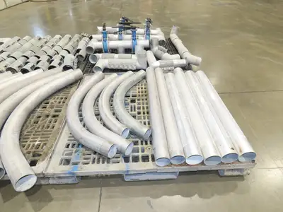 Nucon 3.5" Pipe Pneumatic Dry Material Conveying 90°Elbows Morris Couplings 4"OD
