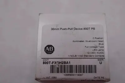 ALLEN BRADLEY 800T-FXQH2BA1 30MM PUSH-PULL DEVICE SER U STOCK #K-2382