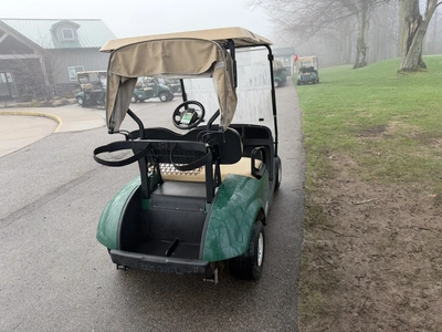(1) 2017 E-Z-Go golf cart with a Kawasaki gas engine, model 625111G01, includes canopy, ball cover, ...