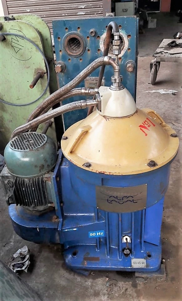 Alfa-Laval S-826 fuel/lube oil purifier, 316SS.
