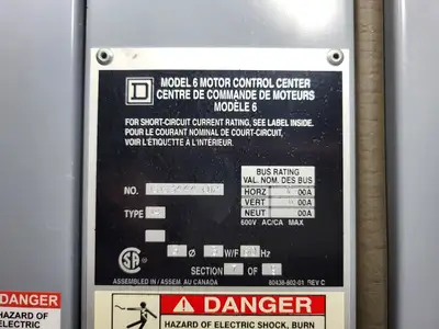 USED SQUARE D MODEL 6