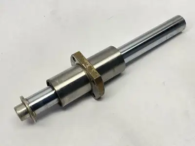USED MISUMI CENTER FLANGED LINEAR BALL BEARING 20MM DIAMETER W/ SHAFT 200MM