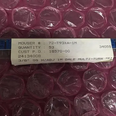 Cermet Potentiometer MOUSER 72-T93XA-1M