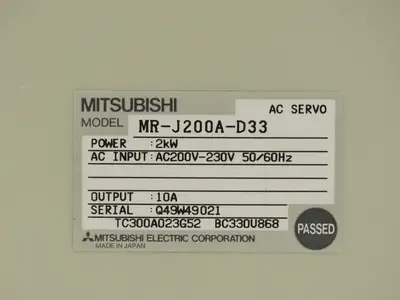 Mitsubishi MR-J200A-D33 AC Servo Drive Module 2kW 10A 200-230V 3Ph