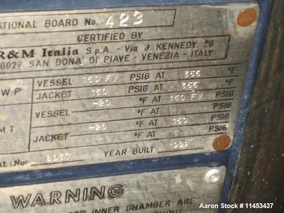 Used R&M Italia _UNKNOWN_ Reactors Illinois US | Aaron Equipment #85905