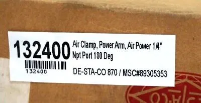 NEW DESTACO 870 POWER ARM CLAMP MSC#89305353