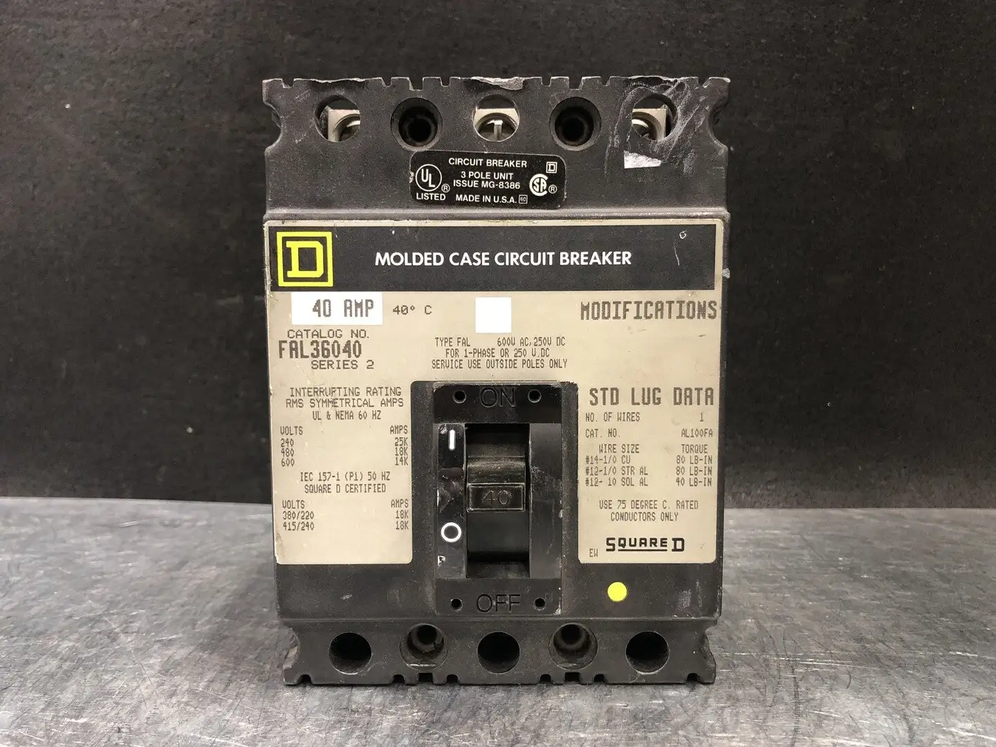 USED SQUARE D FAL36040