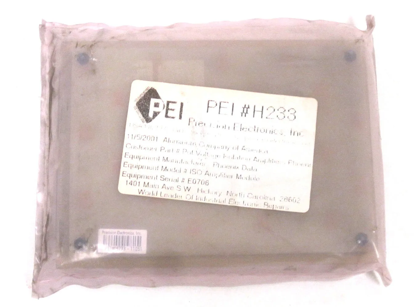 NEW PRECISION ELECTRONICS INC. H233-11051 ISO AMPLIFIER MODULE