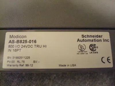 Modicon AS-B825-016 24VDC Input Module True High Used