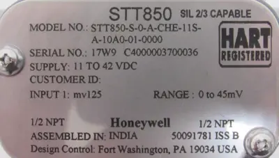NEW HONEYWELL STT850 TEMPERATURE TRANSMITTER STT850-S-0-A-CHE-11S-A-10A0-01-0000
