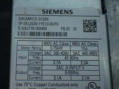 Used SIEMENS 6SL32201YE100UF0 AC Drive Power Modules Ohio US | HGR 24 #803000