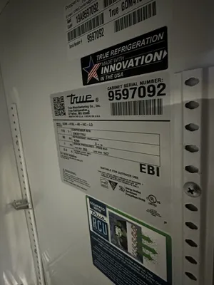 174-0227 True GDM-41SL-48 2 Sliding Glass Door Self Contained Cooler