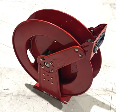 Used Reelcraft Spring-Return Dual-Pedestal Hose Reel Plumbing Equipment Michigan US | Maverick Industrial Sales #1395473
