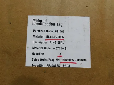 Siemens MS142FZ0005 Sealing Ring Assembly Rev. 1 New