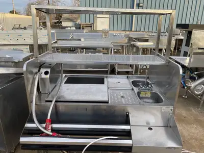 Used Krowne Used Krowne Custom Stainless Cocktail/Drink Station with Sink, Ice Bin and 2 Soda Guns - SS279 Bar Equipment Illinois US | Falcon Restaurant Supply #1375771
