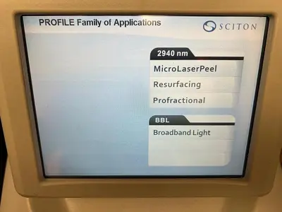 Used 2010 SCITON PROFILE W/ ERBIUM CONTOUR 2940 PROFRACTIONAL XC ,MICRO LASERPEEL, 1064 YAG & BBL W/ ST Lasers / Laser Systems Minnesota US | Midwest Medical #1467853