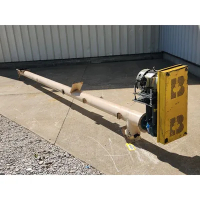 Used 6" Dia. X 18'-6"L Mild Steel Tubular Industrial Screw Auger Conveyor