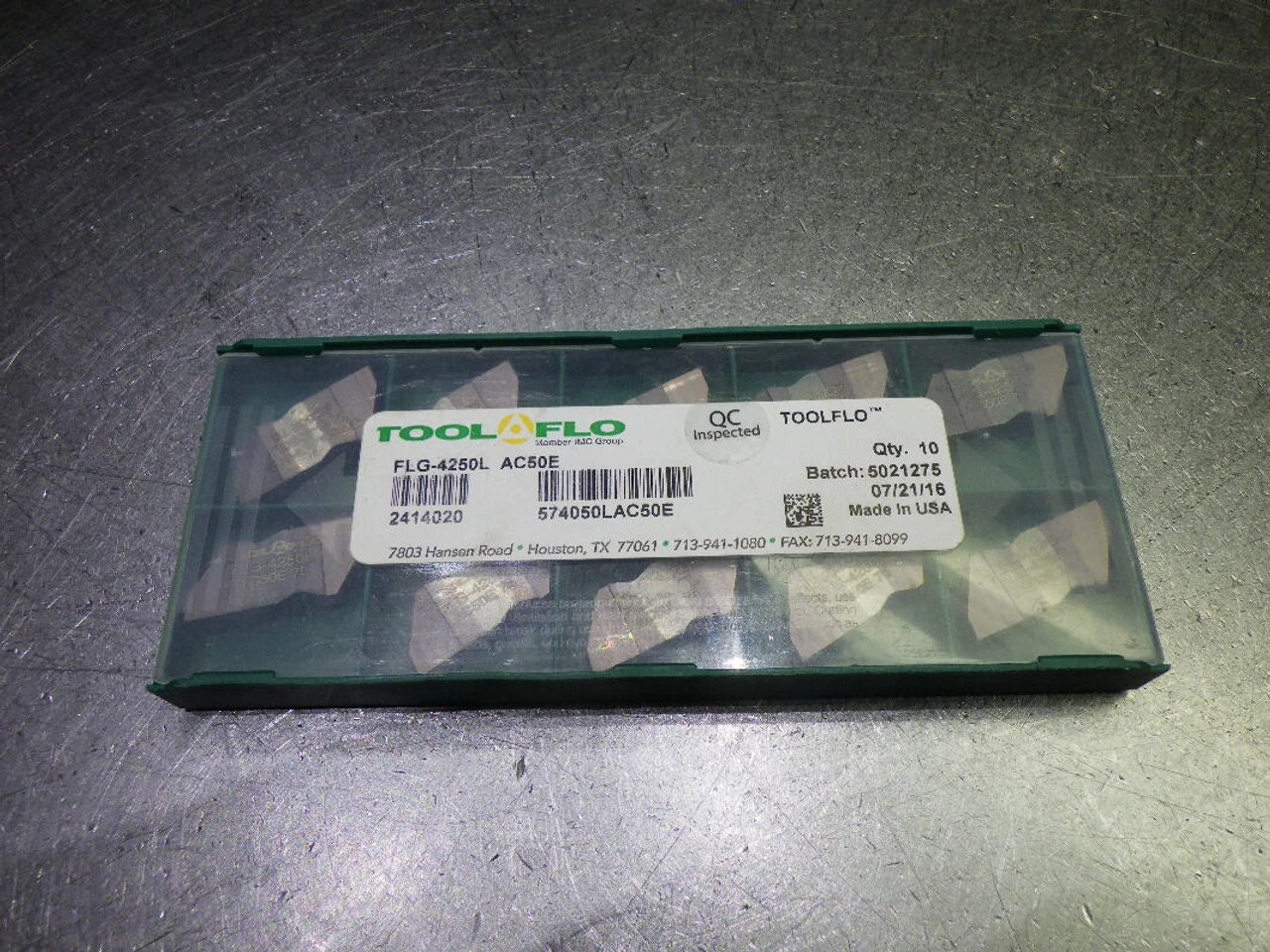 Tool Flo Carbide Grooving / Parting Inserts QTY10 FLG-4250L AC50E (LOC2176)
