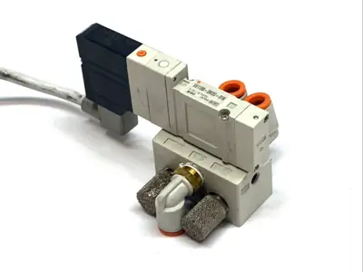 USED SMC 5‑PORT SOLENOID VALVE 2‑POSITION SINGLE 24VDC M12 1/8 NPT