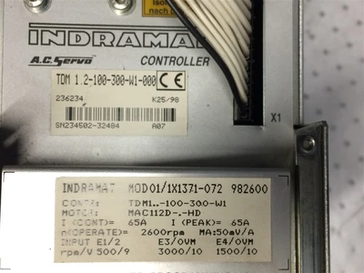 USED INDRAMAT TDM 1.2-100-300-W1-000 (3)  ( SOLD )-A.C.SERVO CON