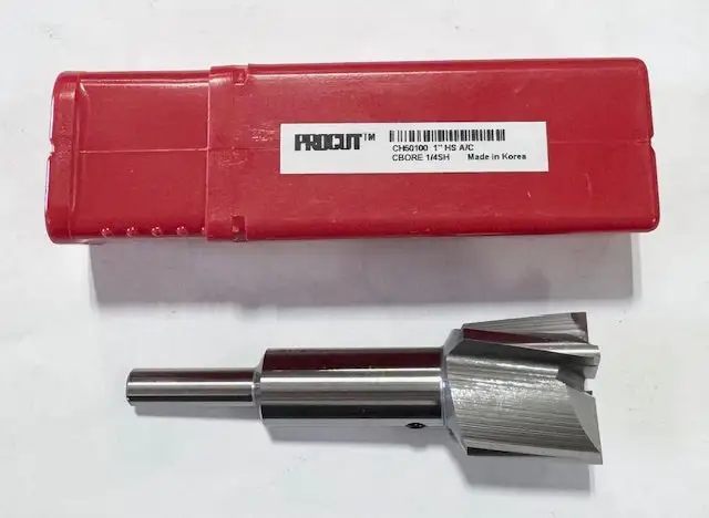 ProCut HSS Aircraft Counterbore for 1" Screw Size, 3/16" Pilot Dia, 1/4" Shank