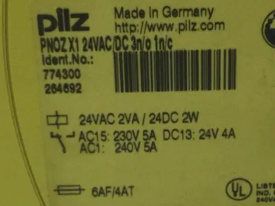 USED PILZ PNOZX124VAC/DC3N/01N/C
