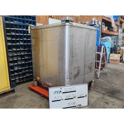 Used IBC 400 Gallon stainless steel /w cover and valve