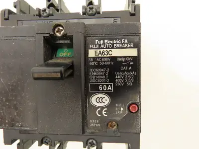 Fuji Electric EA63C Auto Circuit Breaker 60A 690V 3 Pole