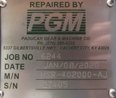 REFURBISHED PGM MSR-402000-AJ GEAR REDUCER MSR402000AJ