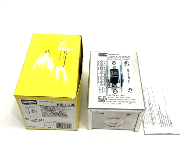 Used HUBBELL MANUAL MOTOR DISCONNECT/CONTROLLER, 30A 600V 3-POLE Disconnects | Maverick Industrial Sales #1098897