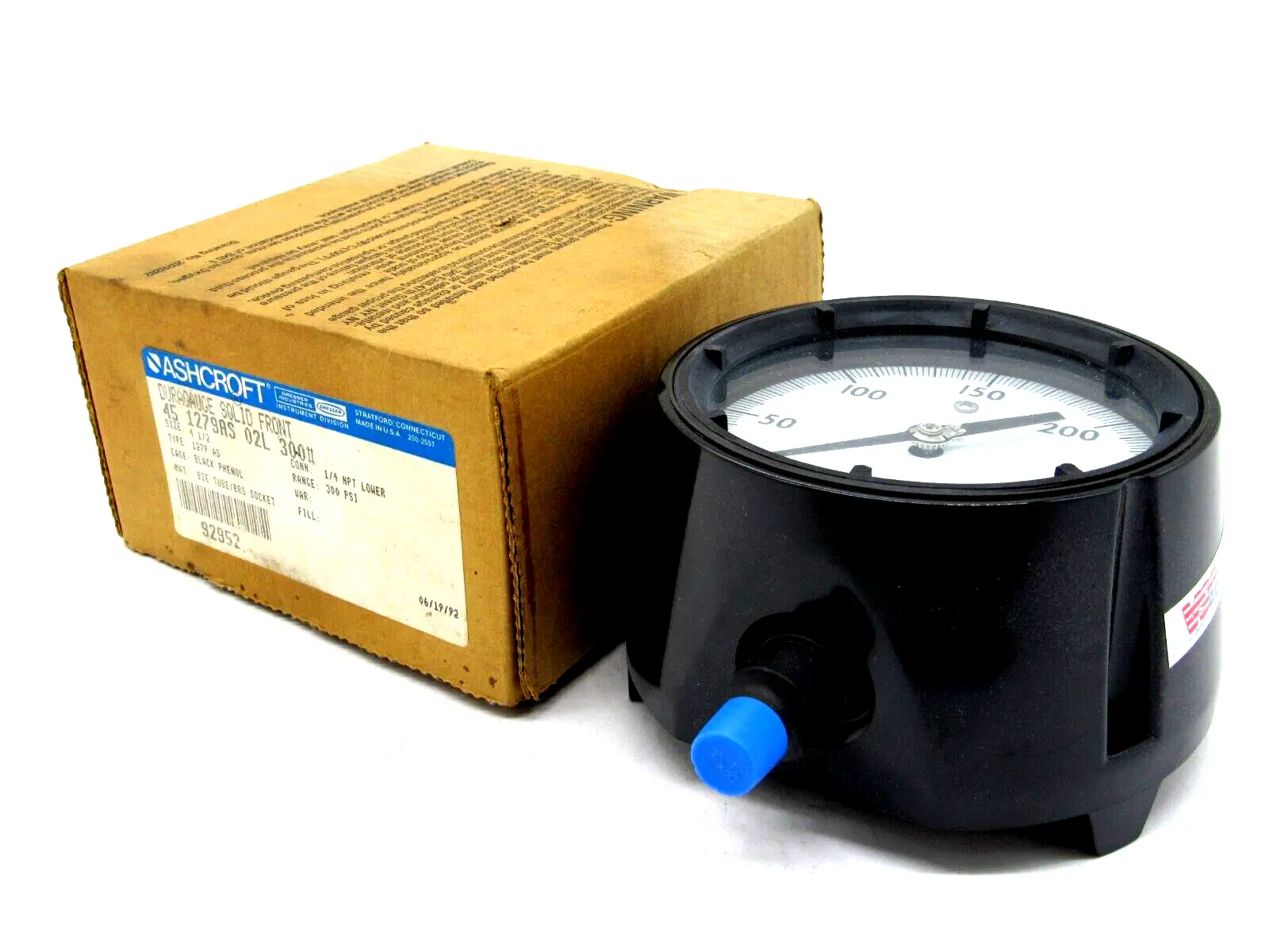 NEW ASHCROFT 451279RS04L300# DURAGAUGE 300PSI