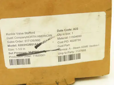 Kunkle 6283HGM01AKM Pressure Relief Valve 1-1/2" Male NPT Set 37 PSI Brass