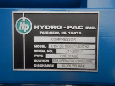 Used HYDRO-PAC C15-100-10000FX/EXTH2 Air Compressors (Misc) New Jersey US | Perry Equipment #1408483