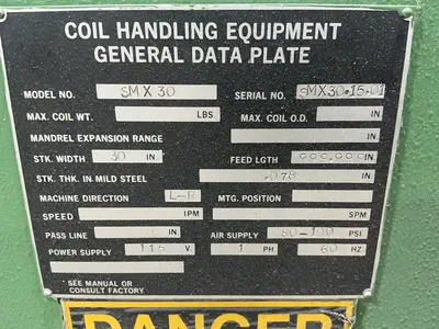 Used PROGRESSIVE MACHINERY & ENGINEERING CO. SMX30 Sheet & Strip Straighteners Ohio US | HGR 24 #1305299