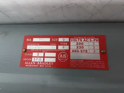 Allen Bradley 849-ZCD33 Hazardous Location Enclosure 10x11x5" Enclosure only