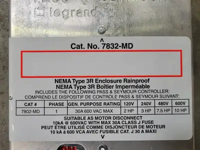 USED PASS & SEYMOUR 7832-MD