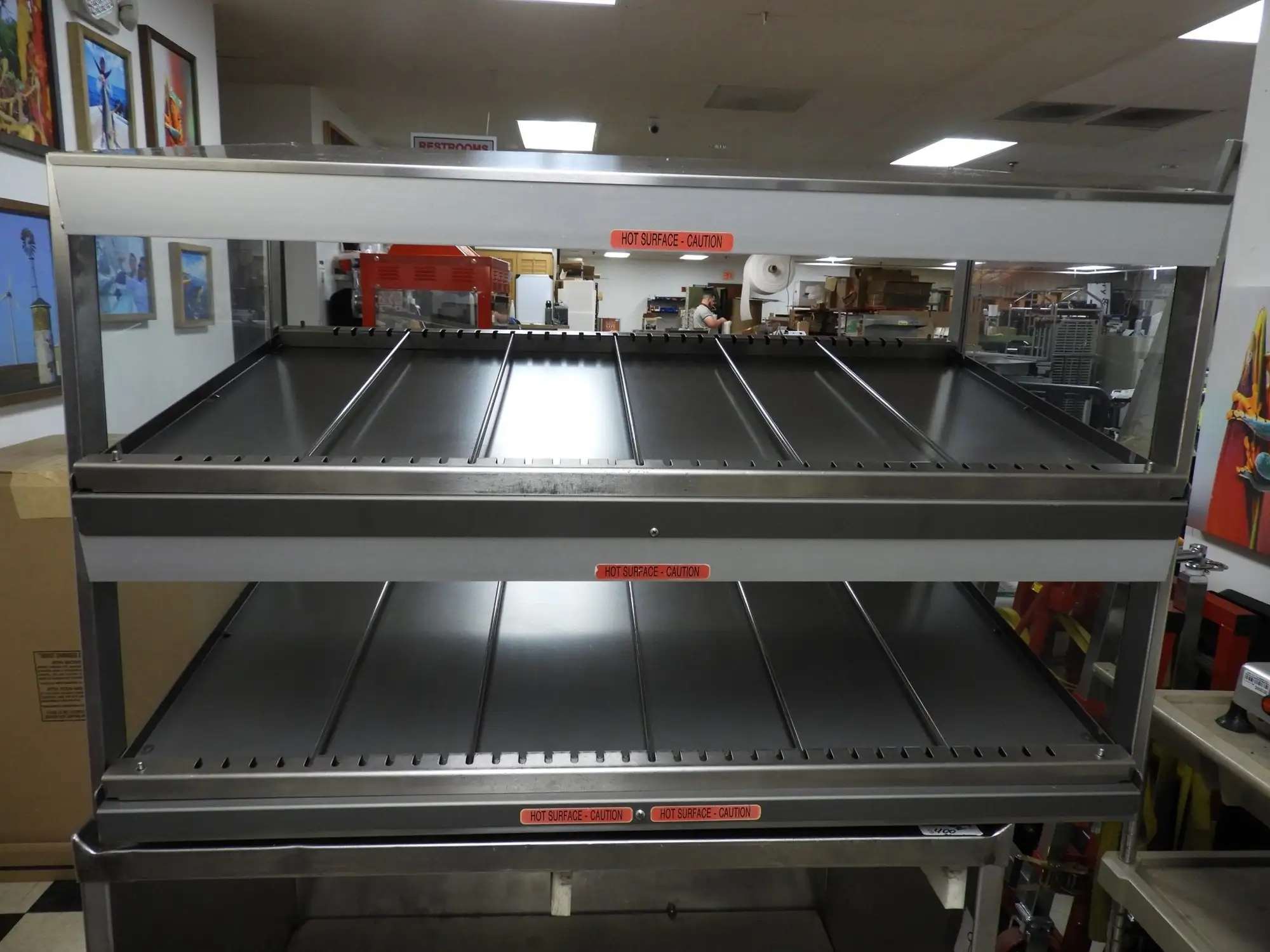 Used JS Used Hatco GRSDS-41D Glo-Ray 41" Slanted Double Shelf Warming Merchandiser Display 220V - JS Heated Cabinets & Displays Illinois US | Falcon Restaurant Supply #1376465
