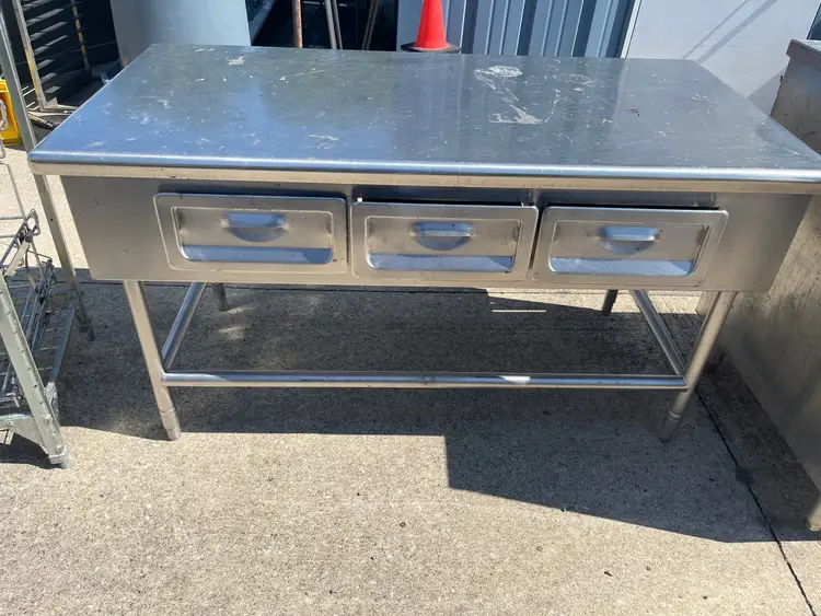 Used Falcon Restaurant Supply Used 60" Stainless Steel Table with 3 Drawers - SS315 Food Prep Tables Illinois US | Falcon Restaurant Supply #1375563