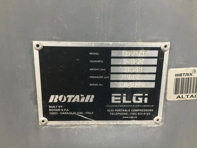 USED 2022 ELGI D425 T4F TOWABLE AIR COMPRESSOR