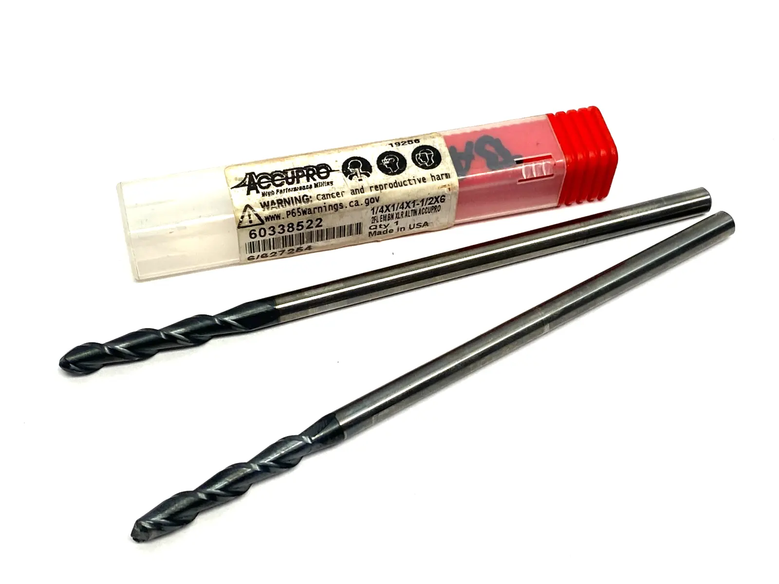 Used ACCUPRO BALL END MILL: 1/4" DIA, 1-1/2" LOC, 2 FLUTE, CARBIDE Carbide Endmills | Maverick Industrial Sales #1102466