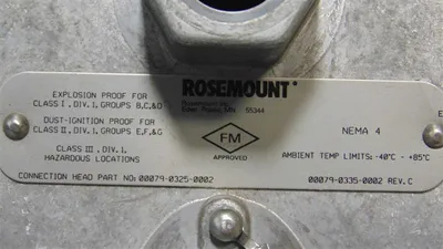 Rosemount 00079-0325-0002 Connection Head Used