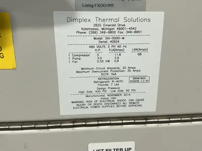 Used 2014 SCHREIBER CHILLERS SVI5000M Misc Plastics Equipment Ohio US | HGR 24 #1311101
