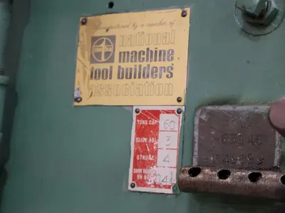 60 TON BLISS MODEL #C-60 OBI FLYWHEEL STAMPING PUNCH PRESS 4" STROKE: STOCK #23467