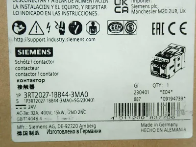 New | in-Stock SIEMENS 3RT20271BB443MA0 PLC Contactors Ohio US | HGR 24 #1095172