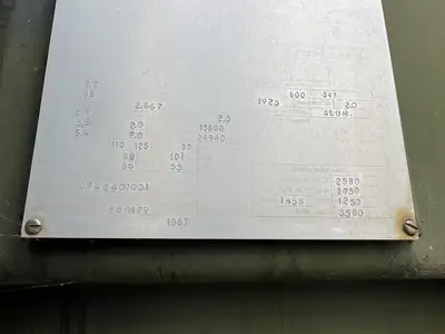 2000 kVA Oil-Filled ONAN Transformer, HV. 13800, LV. 600Y/347