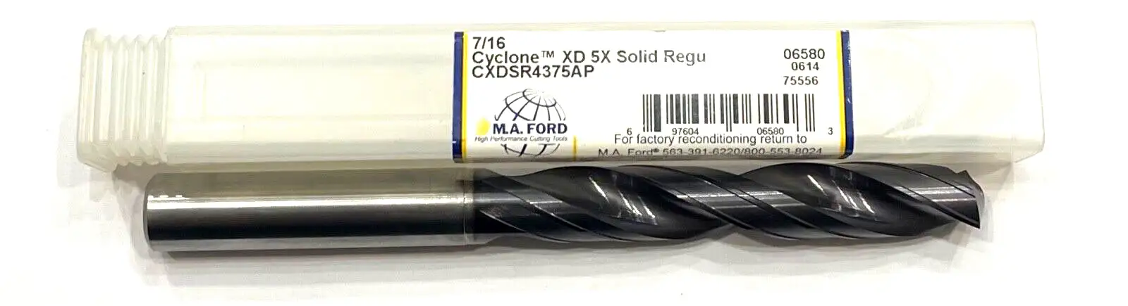 M.A. Ford 7/16" Solid Carbide Drill 5xD Altima Plus Coating 2 Flute USA 06580