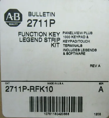 NEW ALLEN BRADLEY 2711P-RFK10 FUNCTION KEY LEGEND STRIP SER A 2711PRFK10