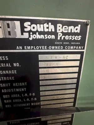 45 TON SOUTH BEND JOHNSON MODEL #45FW-AC OBI STAMPING PRESS: YOBRO #24949